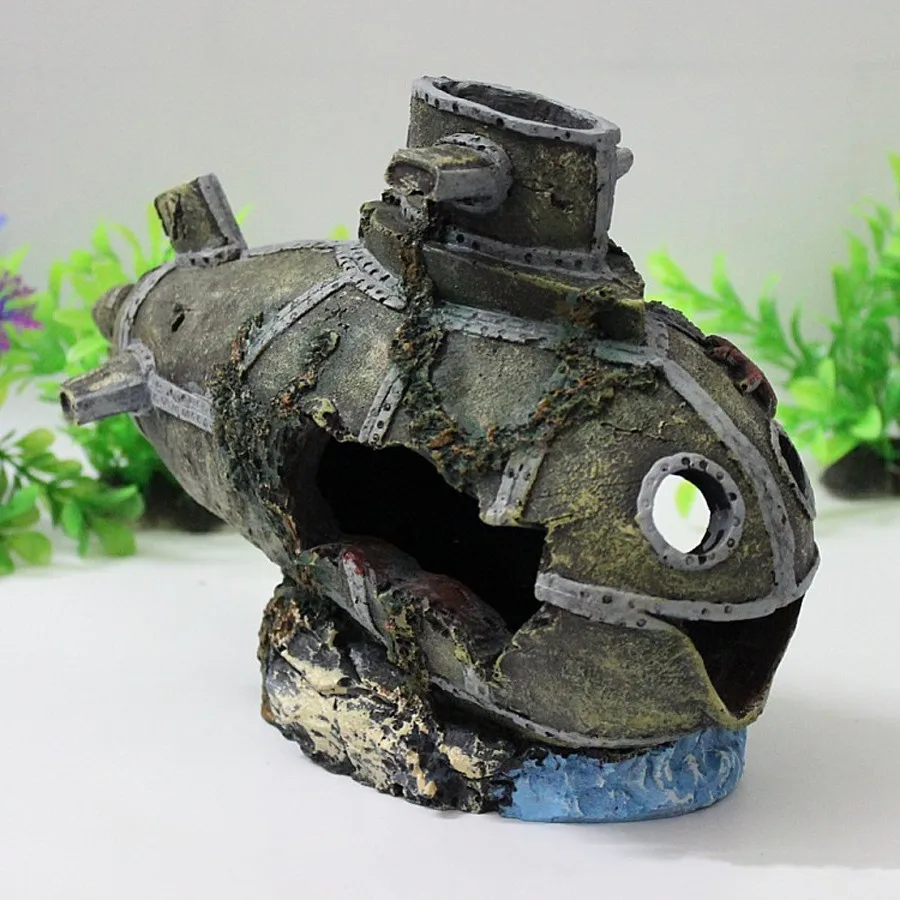 Sunk Ship Aquarium Ornament Wreck Sunk Submarine (3)