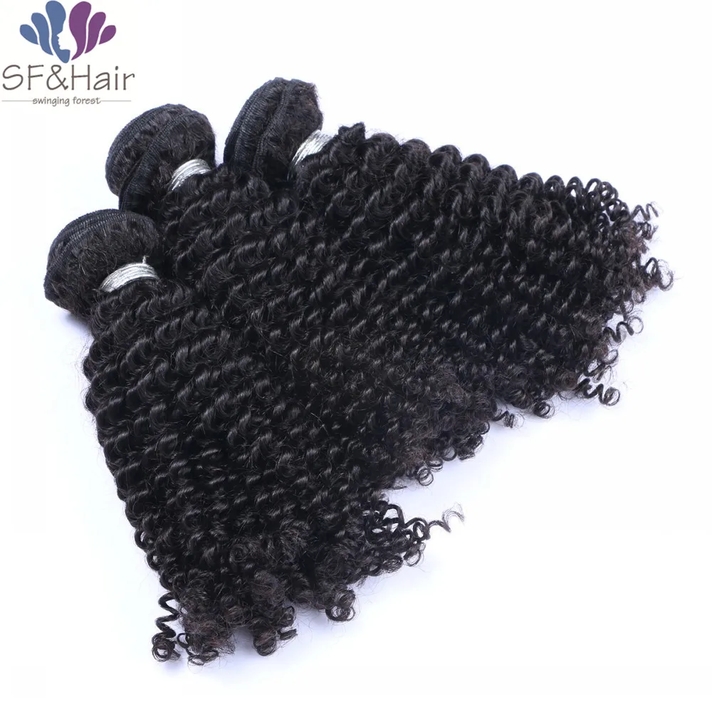 Топ Перуанский Kinky Вьющиеся Weave 100% Необработанные Человеческих Волос Лучшее