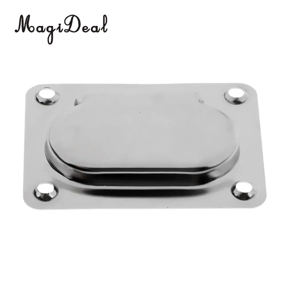 MagiDeal 4 Pcs 76mmx57mm Spring Loaded Flush Mount Boat Hatch Lift Pull Ring Handle 316 Marine Grade Stainless Steel