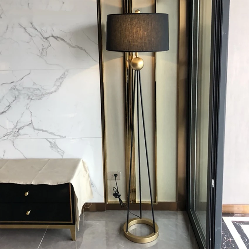 

American Style Retro LED Iron Floor Lamps Bedroom Living Room Standing Lamp Hotel Decor Floor Light Fixtures Luminaire Lighting
