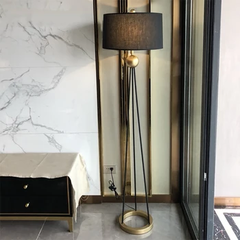 

American Style Retro LED Iron Floor Lamps Bedroom Living Room Standing Lamp Hotel Decor Floor Light Fixtures Luminaire Lighting