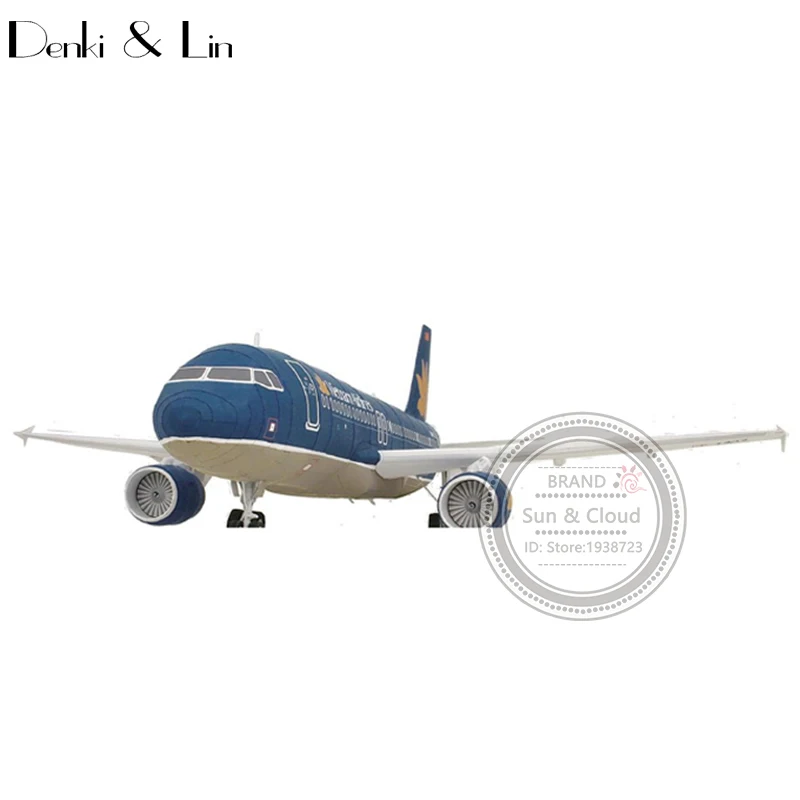 1: 72 DIY 3D Airbus A320 вьетнамские авиалинии 52X46 см Бумажная модель Сборка ручная работа игра-головоломка DIY Детская игрушка Denki& Lin