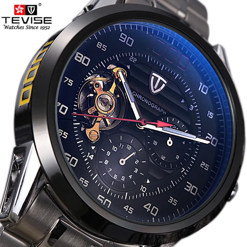 Top Brand TEVISE Luxury Automatic Winding Watch Men Tourbillon font b Mechanical b font Watch Sport