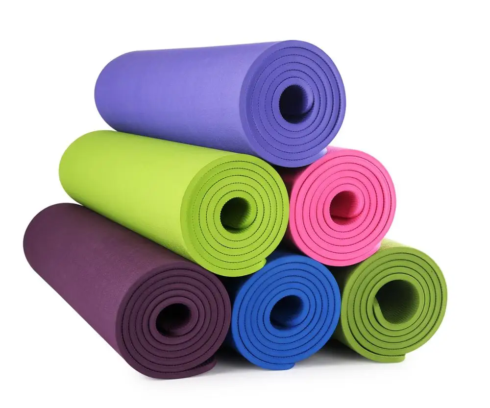 Single colorTPE 10 mm Non Slip Yoga Mat Exercise Fitness Mat Light