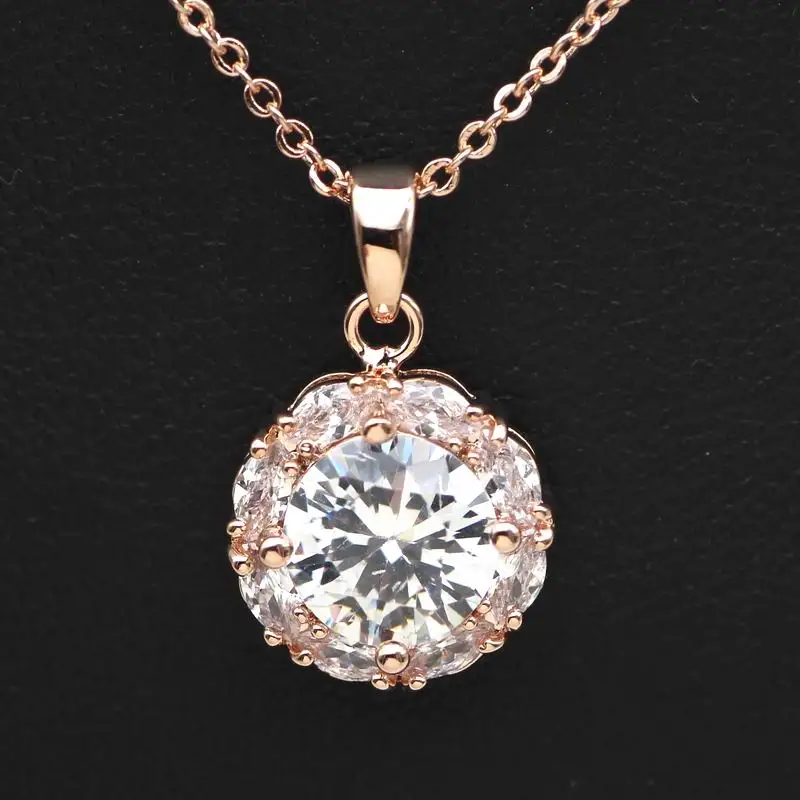 Aliexpress.com : Buy Simple Rose Gold Color Short Necklace Women Bijoux Shinning Round Zircon 