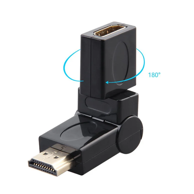 Plug and Play Mini HDMI 1 4 Угловой Тип штекер гнездо 90 180 360 градусов вращающийся адаптер