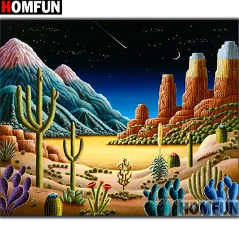 

HOMFUN Full Square/Round Drill 5D DIY Diamond Painting "Mountain night view" 3D Embroidery Cross Stitch 5D Home Decor A13230