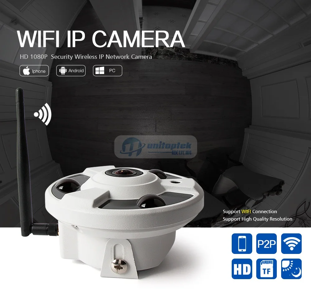 HD 1080P wifi ip-камера Беспроводная аудио CCTV Wi-Fi камера рыбий глаз 180/360 градусов панорамная камера s Onvif TF слот для карты приложение CamHi