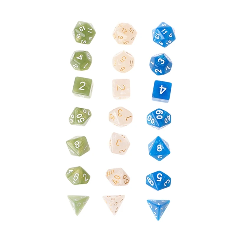 1 Набор/7 шт мерцающие многогранные кости для Pathfinder D20 D12 2xD10 D8 D6 D4 высокое качество