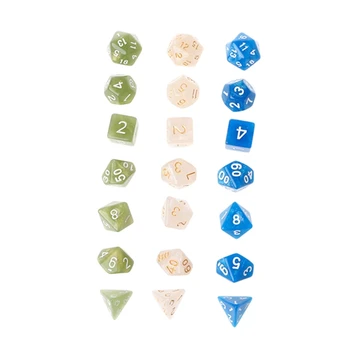 

1 Set/7Pcs Flickering Polyhedral Dice For Dragon Pathfinder D20 D12 2xD10 D8 D6 D4 High Quality Acrylic NoEnName_Null