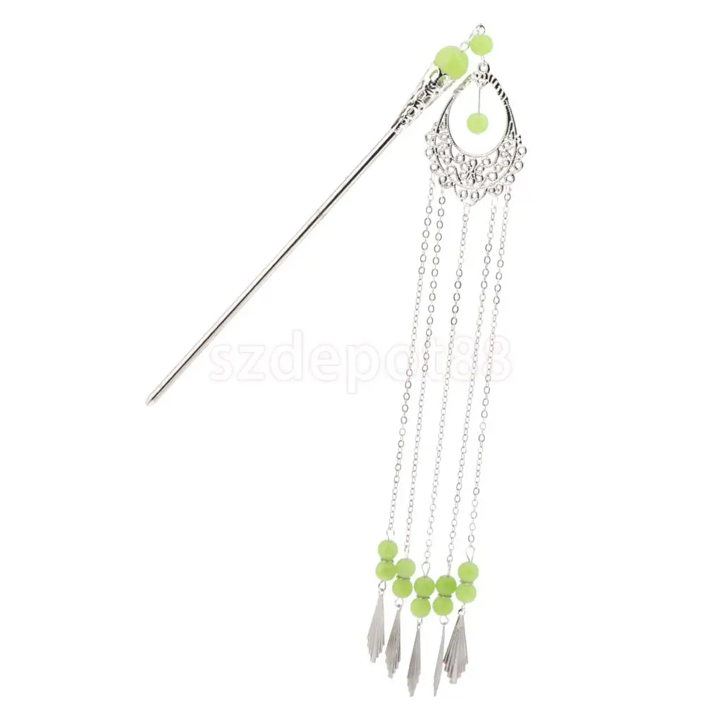 Vintage Chinese Traditional Tassel Hair Stick Shawl Pin Women Hair Accessory