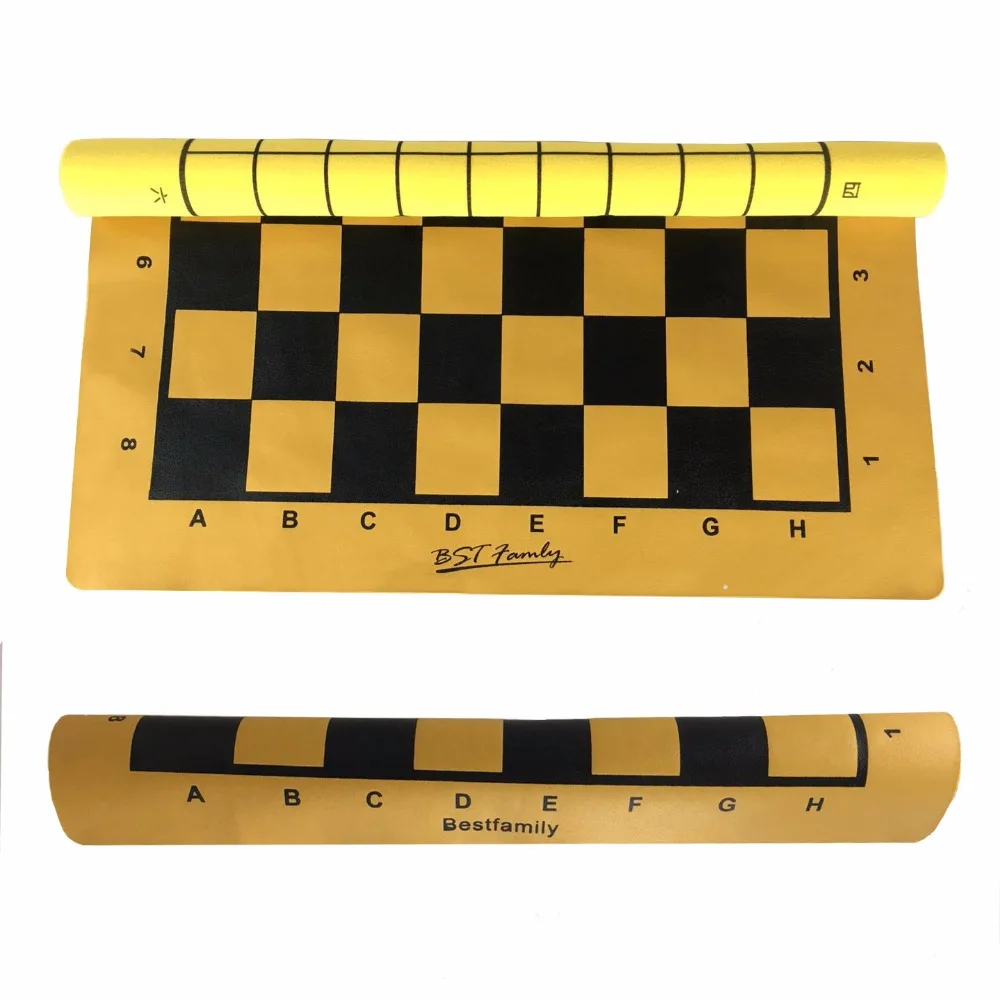 BSTFAMLY PU Plastic Chess Game 46*50cm Chessboard 45*50mm Checker Folding Checkers Board Shogi International Chessboard LA110