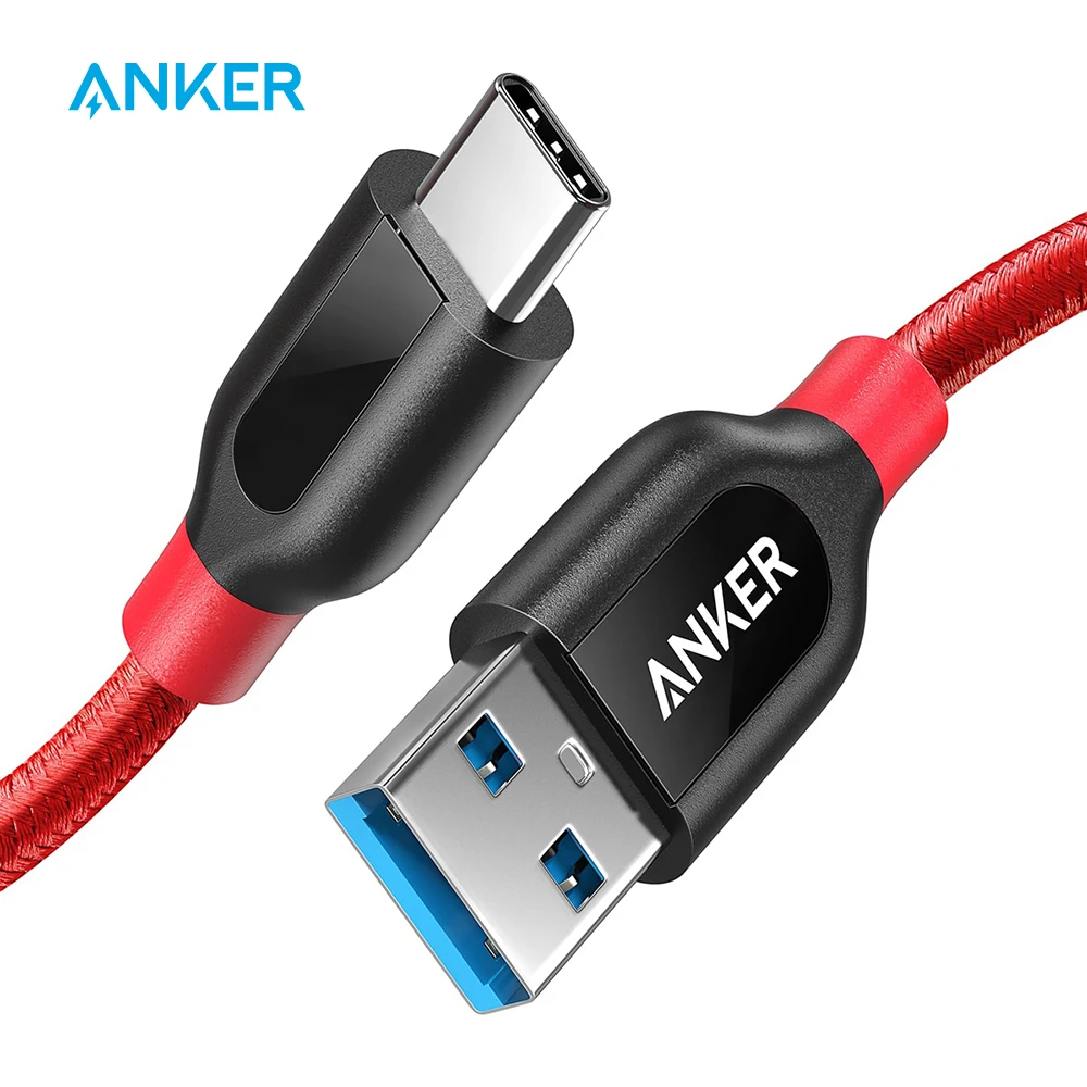 Дешево Anker Powerline + font b USB b font C к font b USB b font 3,0 кабель, font b usb b font type C кабель, высокая прочность для samsung iPad MacBook sony LG htc Xiaomi 5 и т. Д.