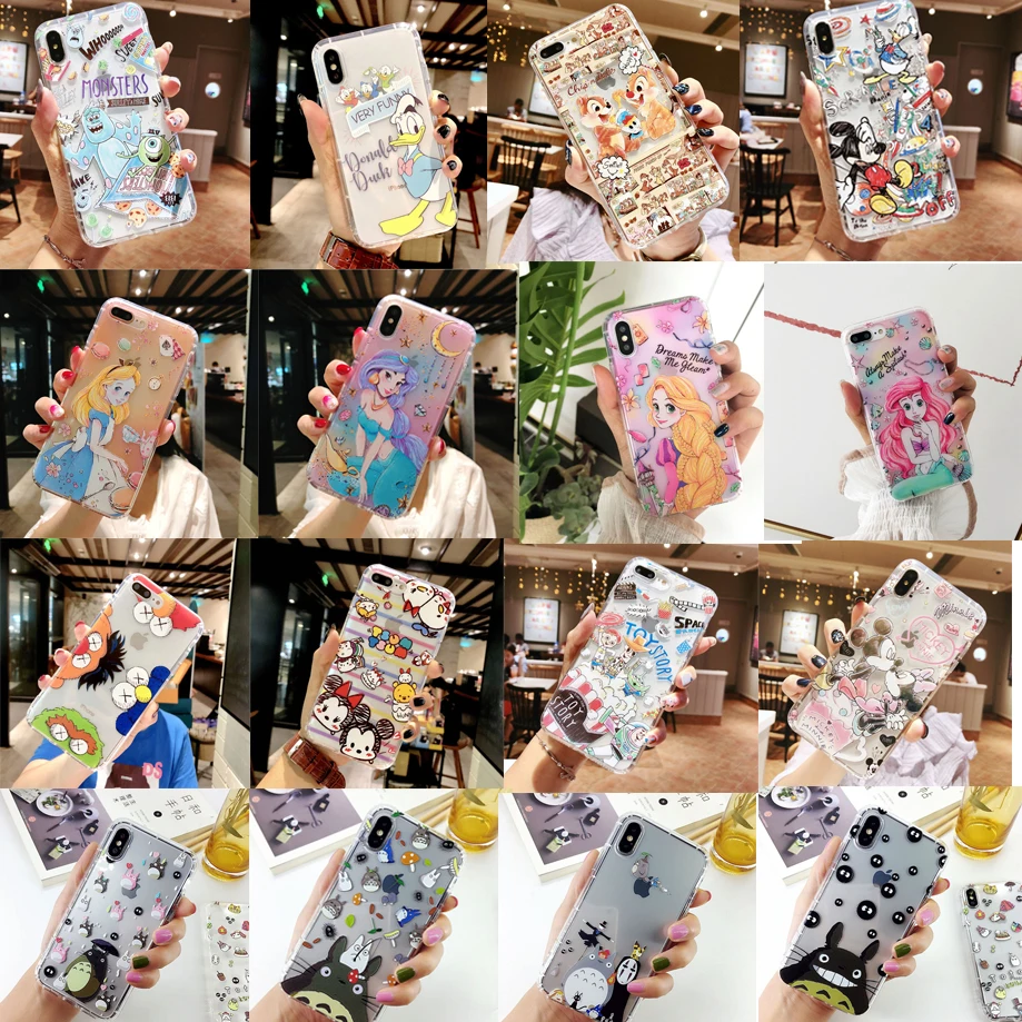 

Fashion Cartoon Cute Soft TPU Silicone Clear Phone Case For Apple iPhone X XS XR XSMAX Case For iPhone 8 7 6 Plus Cases