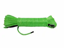 Бесплатная доставка 4 мм * 20 м зеленая синтетическая лебедка, ATV лебедка, кевларовая лебедка веревка, СВМПЭ веревка