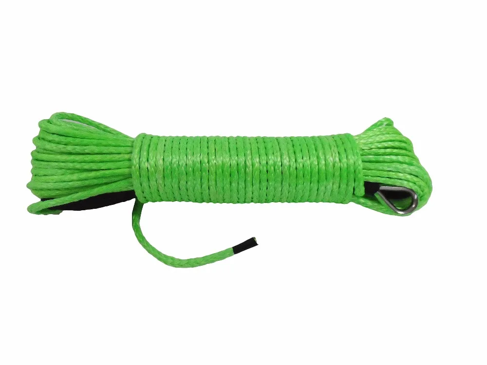 Free Shipping 4mm*20m Green Synthetic Winch Rope,ATV Winch Line,Kevlar