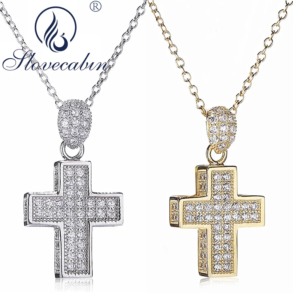 

Slovecabin Real 925 Sterling Silver Cross Pendant Choker Necklaces For Women Long Necklace Bijoux Femme Sterling Silver Jewelry