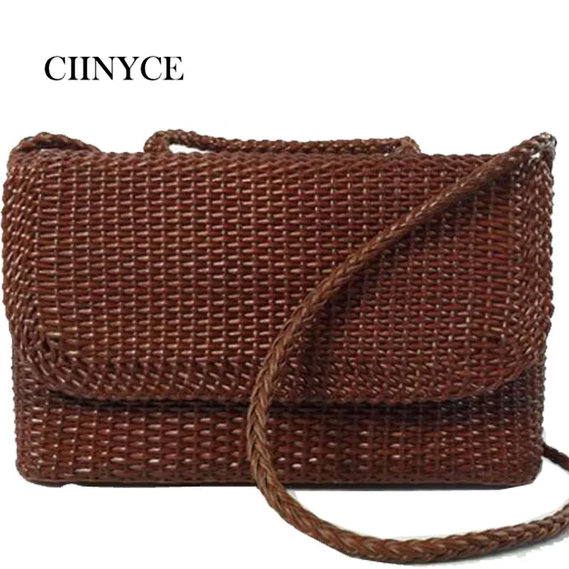 

handmade Woven True Genuine Cow Leather Handbags Tote Fashion Women Shoulder Crossbody High Quality Ladies Knitting Cover Bags