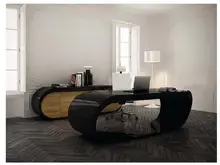 Fashion stylish modern black and white piano paint desk profiled arcuated creative side table