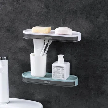 

Punch-free Hanging Soap Holder Drawer Type Wall Mount Drain Storage Shelf Bathroom Shampoo Shower Toiletries Organizer Rack