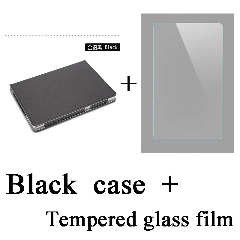 Чехол из искусственной кожи для chuwi HI9 AIR 10,1 дюймов планшет, защитный чехол-подставка для chuwi hi9 air пленка из закаленного стекла - Цвет: Style2 Black-TG film