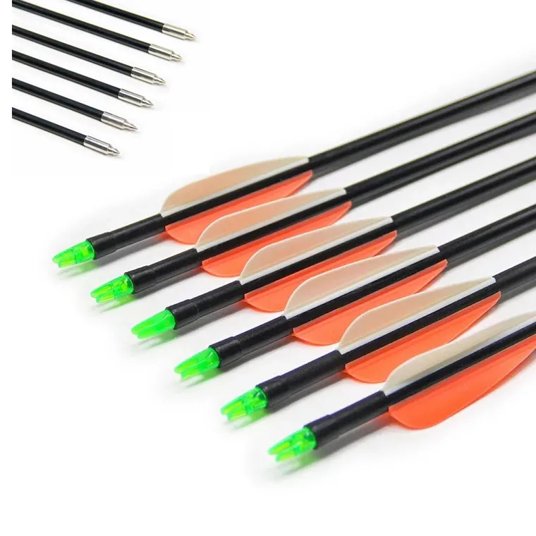 

6/12/24 Pcs 31.5 Inches Fiberglass Arrow For Compound/Recurve Bow With Replaceable Arrowhead For Longbow Archery