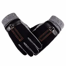 Winter Keep Warm Men Male Comfortable font b Gloves b font Outdoor Skiing Motorcycle Leather Cotton
