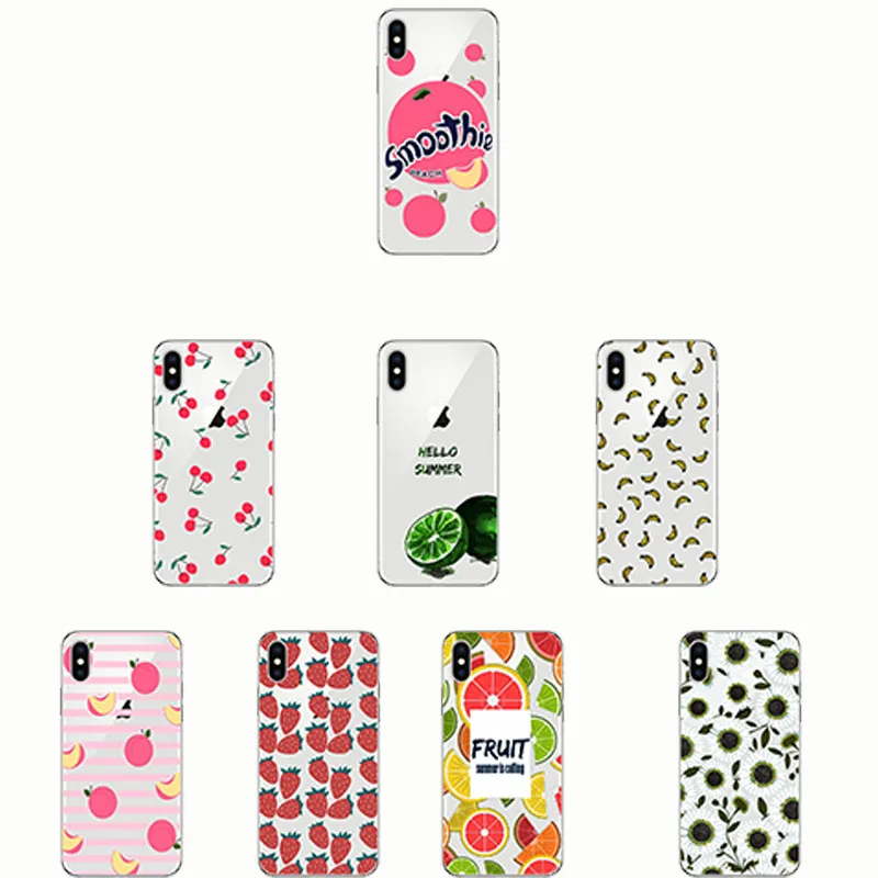 peach banana cherry lemon pattern soft shell Soft Phone Case Cover for IPhone 11 XR 5S SE 7 8 Plus 6 6s XS MAX |