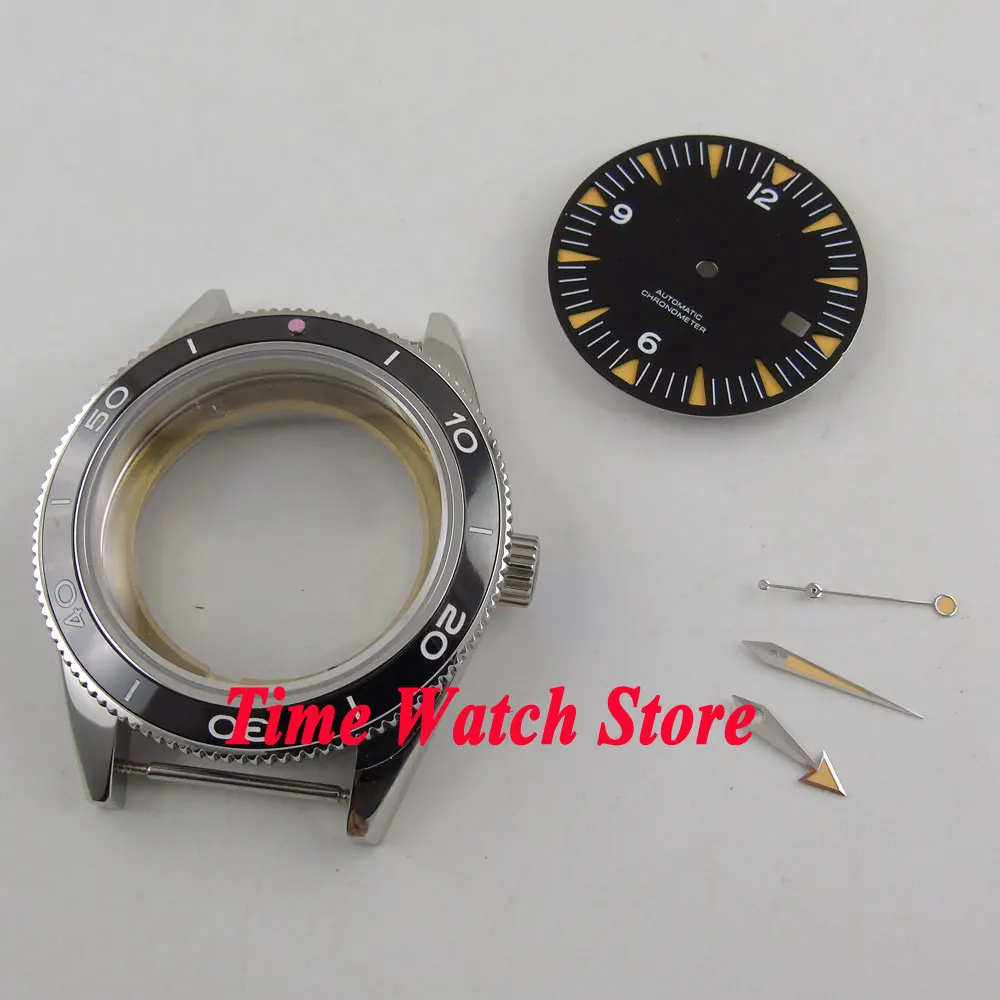 Fit ETA 2824 2836 Automatic movement 41mm black ceramic bezel sapphire