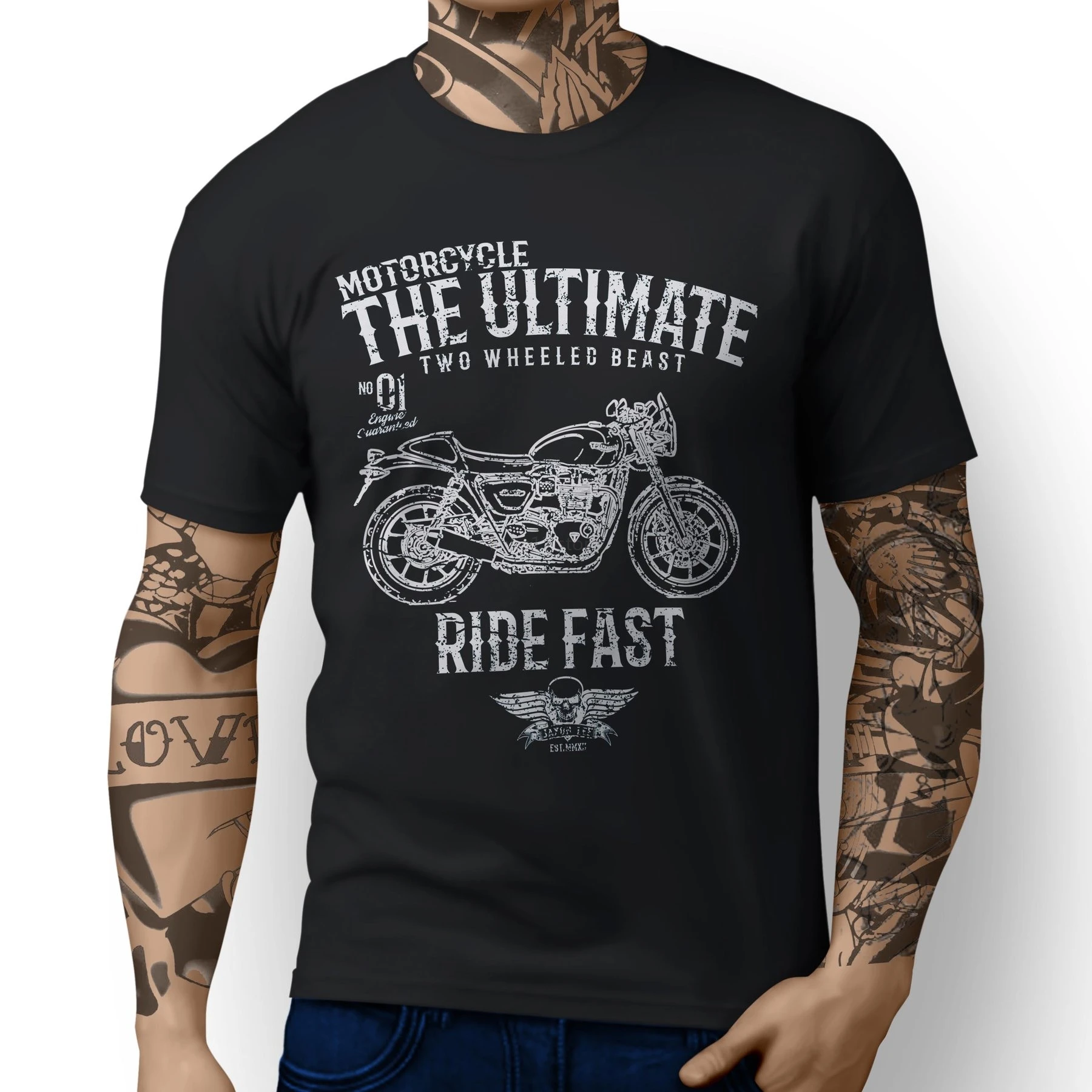 Ultimate Triumph Street Cup Вдохновленный мотоцикл искусство футболка 2019 Новая мужская с