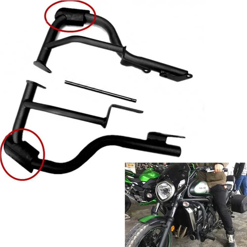 

Engine Guards Bumper Buffer Crash Bars Knee Leg Frame Protector w/ Rubber Cover for Kawasaki Vulcan 650 S VN650 2015 - 2017