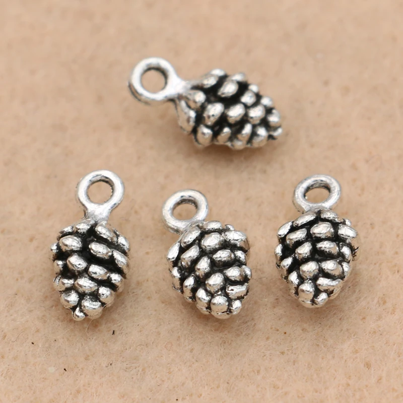 

Tibetan Silver Plated Pine Cone Charms Pendants Handmade Accessories Jewelry Diy Jewelry Making Craft 13x7mm