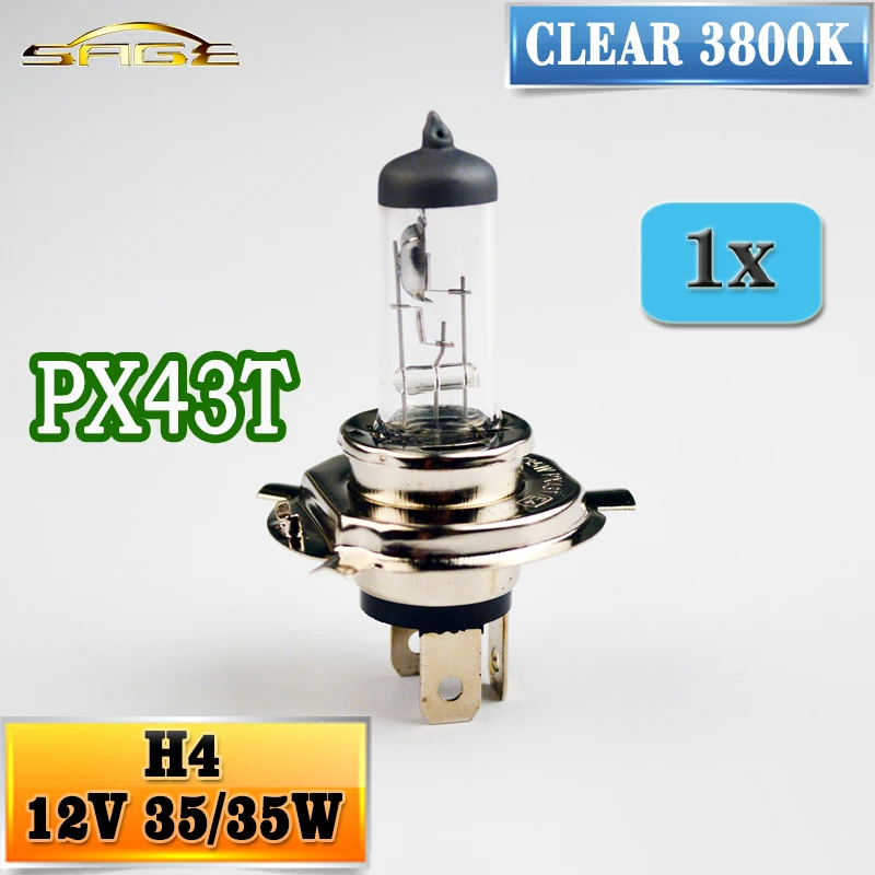 Flytop H4 PX43T HS1 12V 35/35W 1 шт 3800K прозрачное стекло 472A фара мотоцикла авто галогенная мотоциклетная лампа