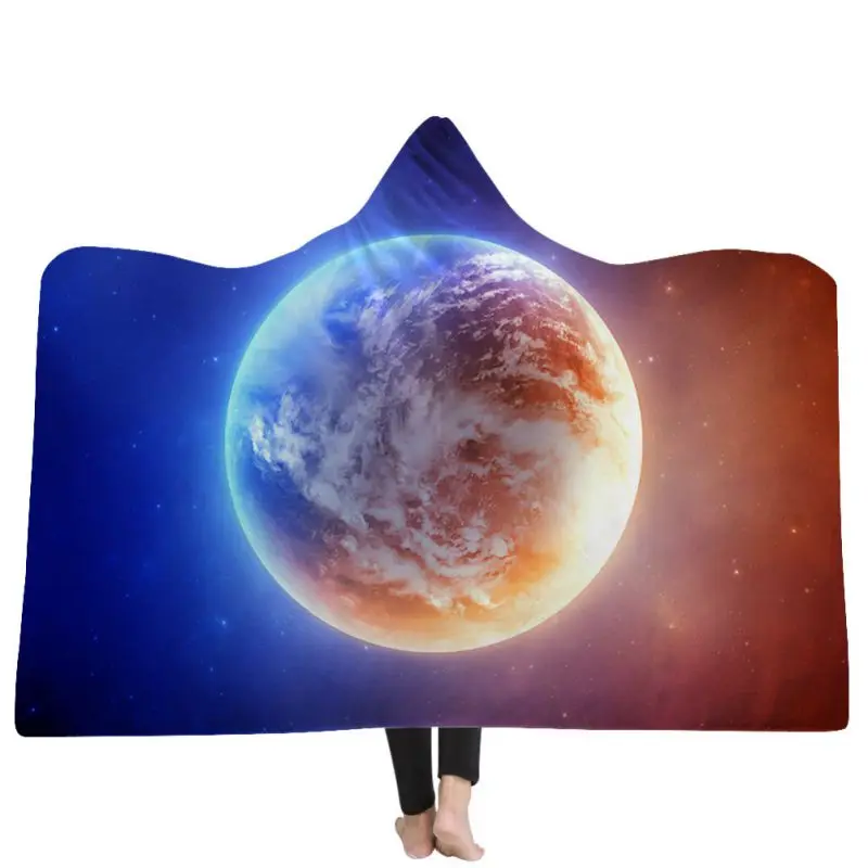 Universe Galaxy Blankets Print Soft Fluffy Wearable Blankets Nebula
