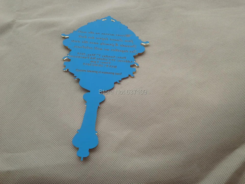  Sample order for Golden mirror acrylic wedding invitation card Vintage mirror shape accrylic weddin - 32324831491
