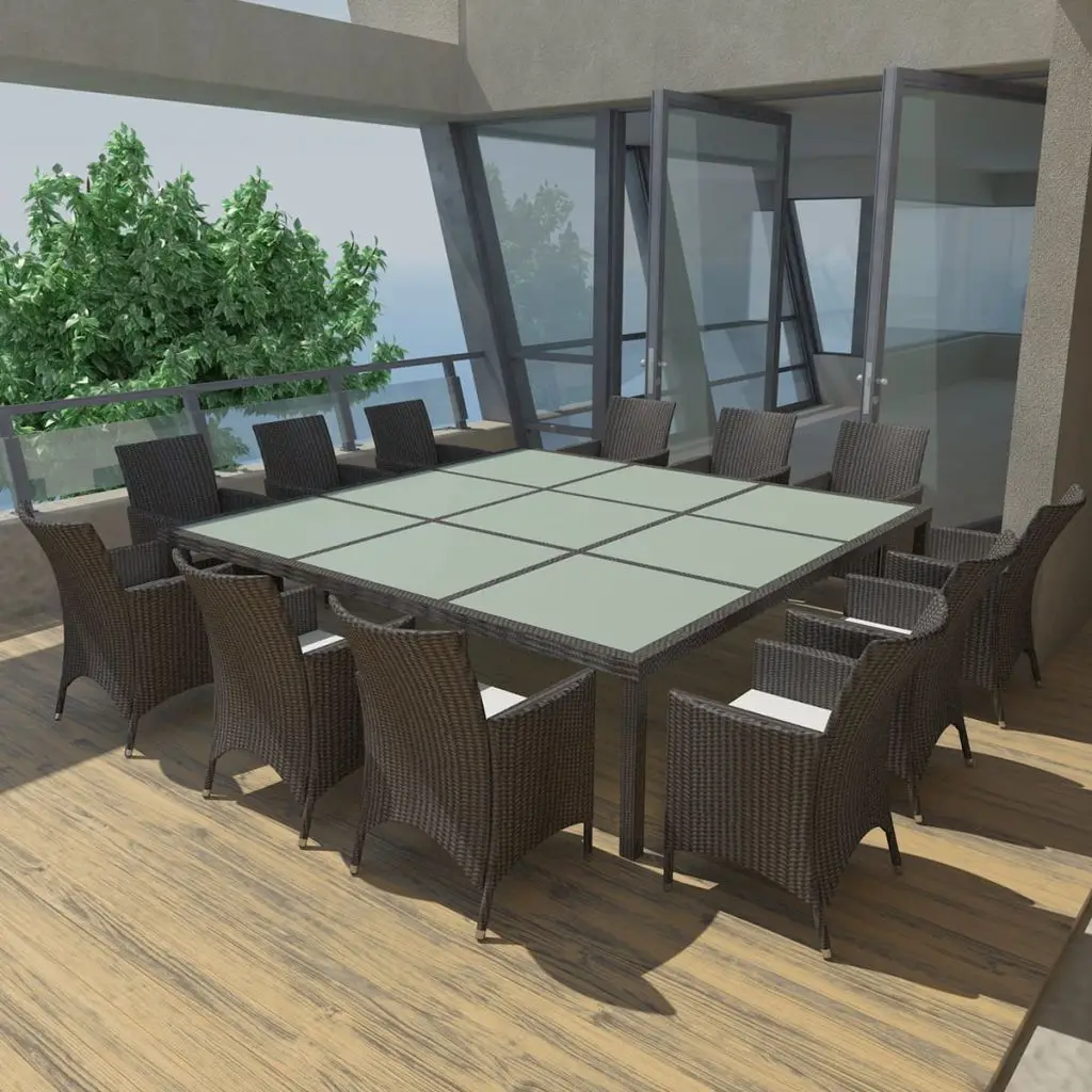 vidaXL Outdoor Dining Set Poly Rattan Blackin Garden Sets from