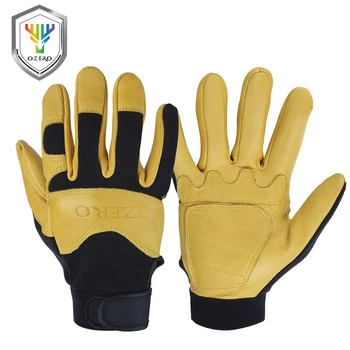 

OZERO New Man Work Gloves Welding Working Gloves Deerskin Leather Safety Protective Garden MOTO Wear-resisting Gloves 8003