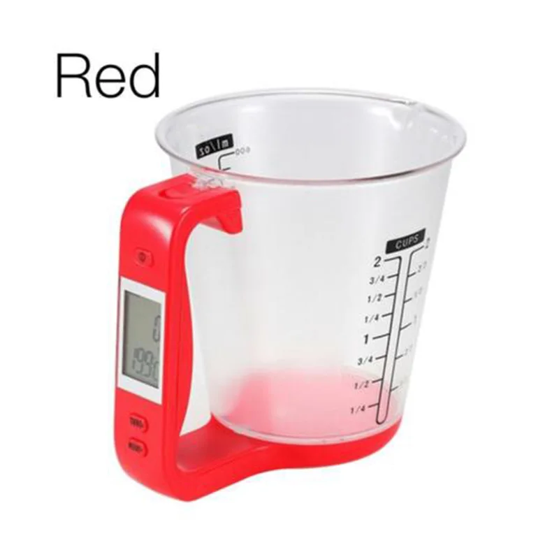 

16*12.5*3.6cm LED Kitchen PC Measuring Cup ABS Handle Useful Scale Gadget Multifunctional Electronic Practical