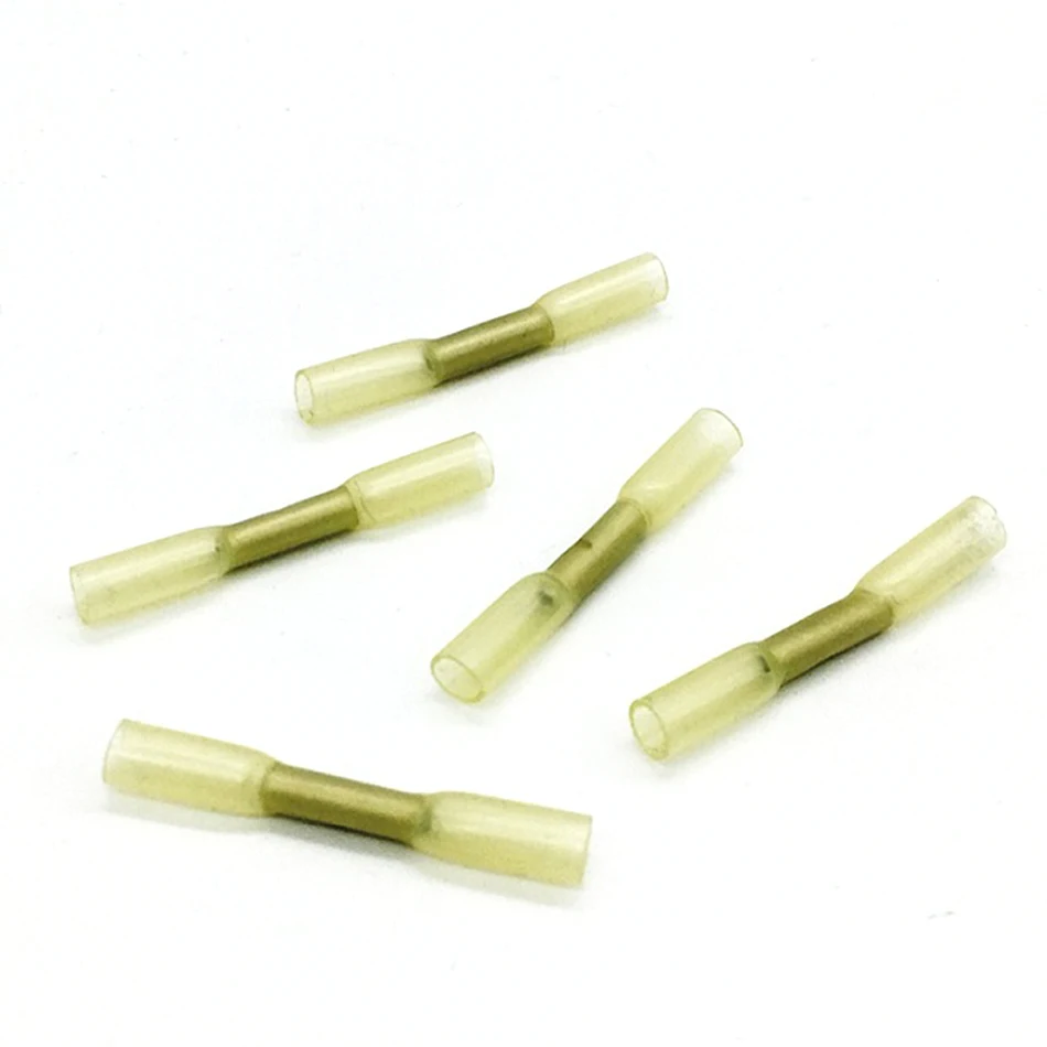 

100PCS BHT0.5 Heat Shrinkable Butt Waterproof Connector 26-22AWG 0.3-0.5mm2 Splice Butt Heat Shrink Tube Joint Crimp Terminal