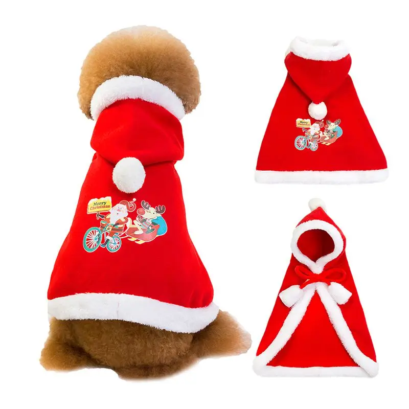 Christmas Dog Clothes Hoodie Coats Winter Puppy jacket Clothing Santa
