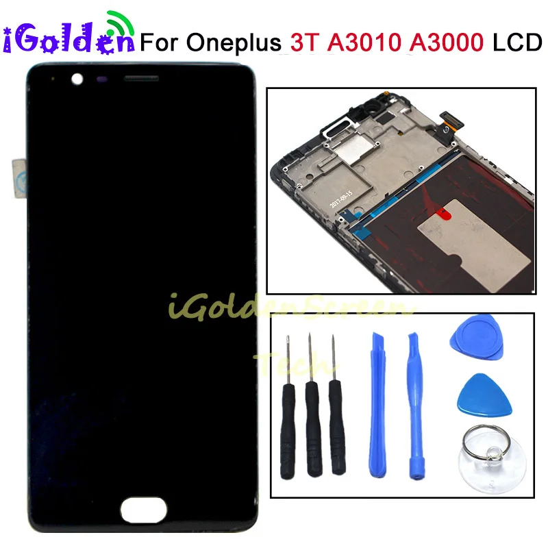 Для Oneplus 3 ЖК-экран протестированный экран с рамкой Замена для 3T A3010 A3000 A3003 5 дюймов