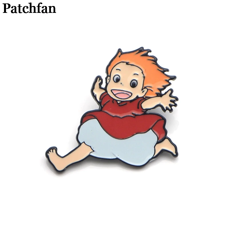 

Patchfan Ponyo on the Cliff cartoon Zinc pins para backpack clothes bag shirt hat insignia badges brooches for men women A2038