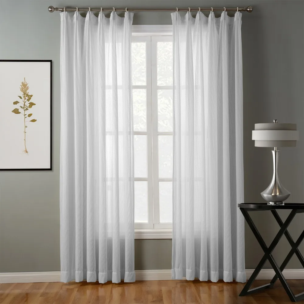

ChadMade Modern Style Elegant Sheer Tulle Curtain for Living Room Bedroom Mesh Hollow Out Comfortable Sheer Curtain Sheridan