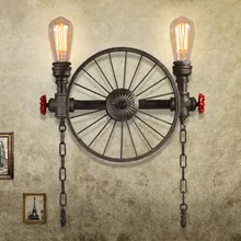 Nordic чердак Стиль двойной водопровод лампа Эдисона бра промышленных Винтаж Настенные светильники для дома Освещение arandela