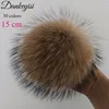 Pompones de piel de zorro Real de gran tamaño, pompones de pelo de mapache, bolas, gorros y Pompón de piel Natural para bolsos, zapatos, bufandas, accesorios, 15cm ► Foto 1/6