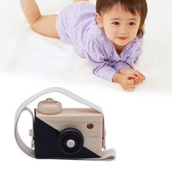 

Wood Camera Toy Wooden Mini Cute Camera Toy Kids' Room Hanging Decor Photo Taking Props Birthday Christmas Gift for Children