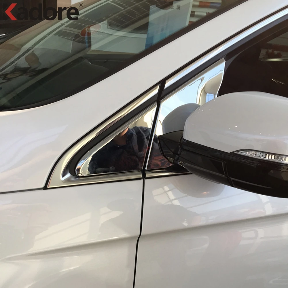 

For Ford Edge 2015 2016 2017 Chrome Side Door Mirror Mirror Decoration Window Front Triangle Cover Trim Car Exterior Accessories