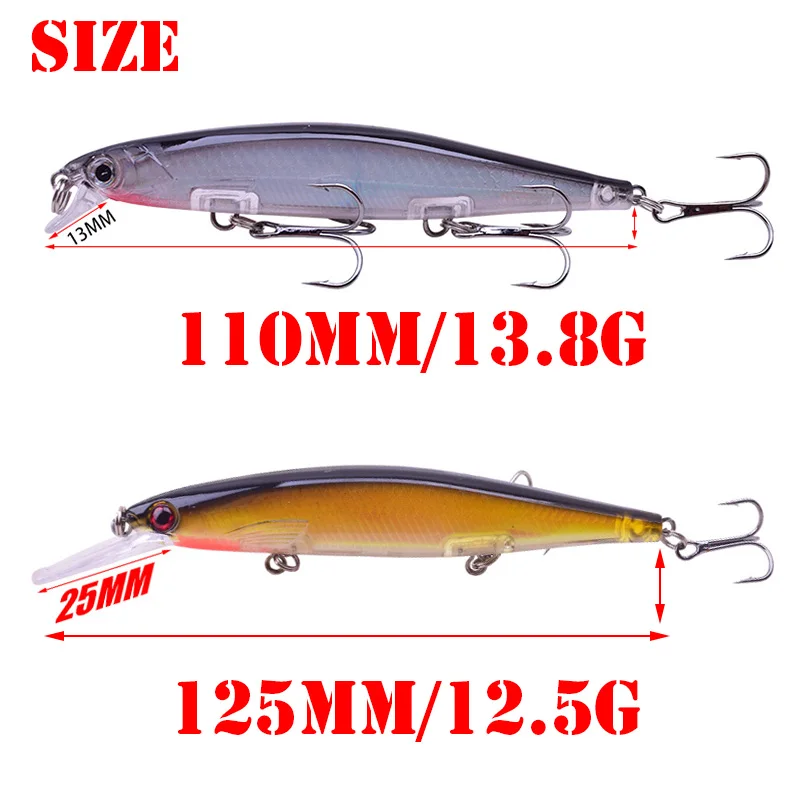 WDAIREN البلم الصيد إغراء العائمة Wobblers السحر معالجة 12.5g/13.8g الاصطناعي الطعم الثابت التريبل خطاف باس بايك crankbait WDAIREN البلم الصيد إغراء العائمة Wobblers السحر معالجة 12.5g/13.8g الاصطناعي الطعم الثابت التريبل خطاف باس بايك crankbait