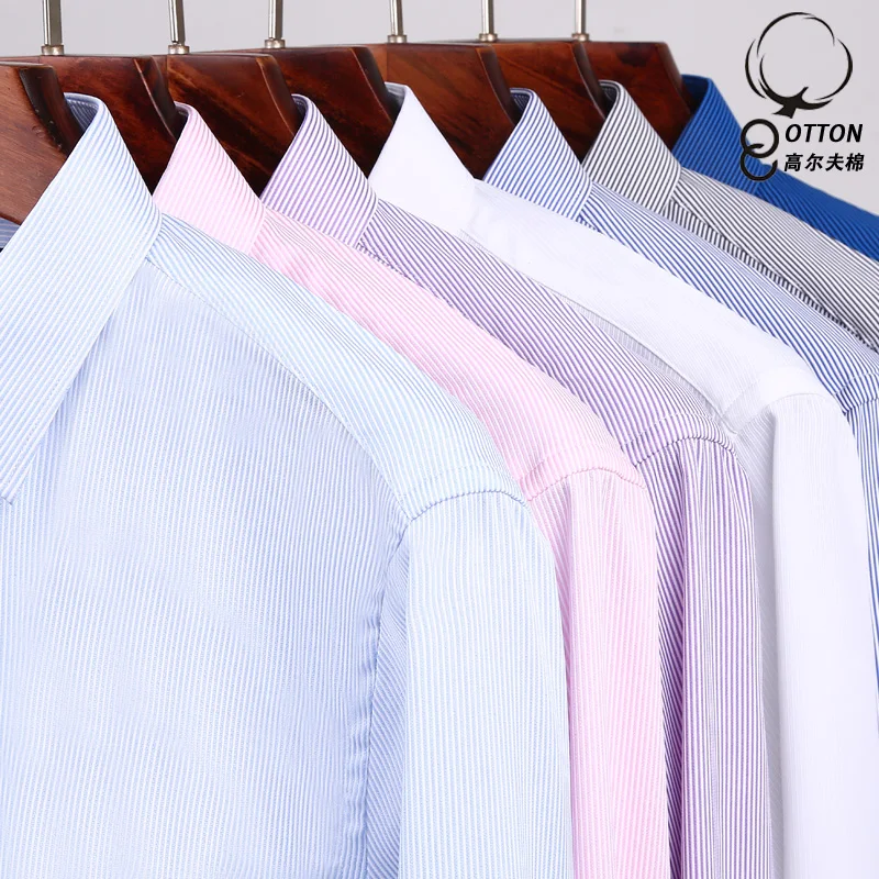 

2018 Hot selling Fashion Shirts High quality Long sleeves Men Shirts Pinstriped soft Formal Occasion Handsome shirts Business