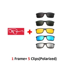 Квадратная оптическая оправа для очков для мужчин и женщин с 5 клипсами, солнцезащитные очки, поляризованные Магнитные очки для мужчин, очки для близорукости 8806